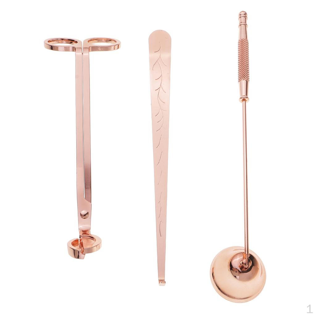 

Набор аксессуаров для свечей из розового золота, фитиль, ковш,