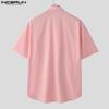 INCERUN Summer Men Lapel Neck Short Sleeve Floral Print Buttons Casual Shirts