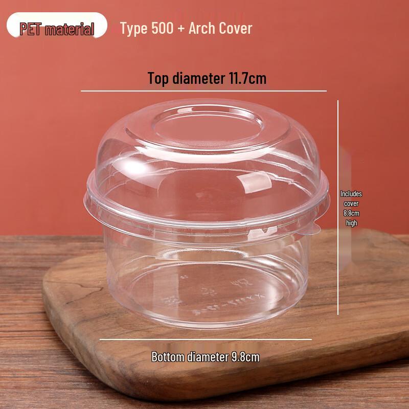 

460ml Disposable Transparent Dessert Bowls with Ball Lids (100 Sets)