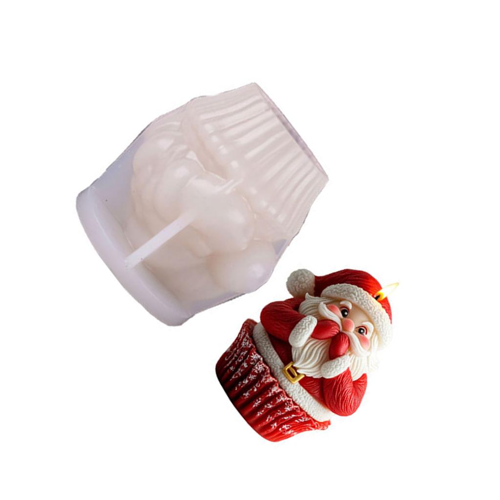 Santa Claus Silicone Mould Christmas Candle Molds Baking Molds Plasters Molds Casting Molds Cake Decoration Tool