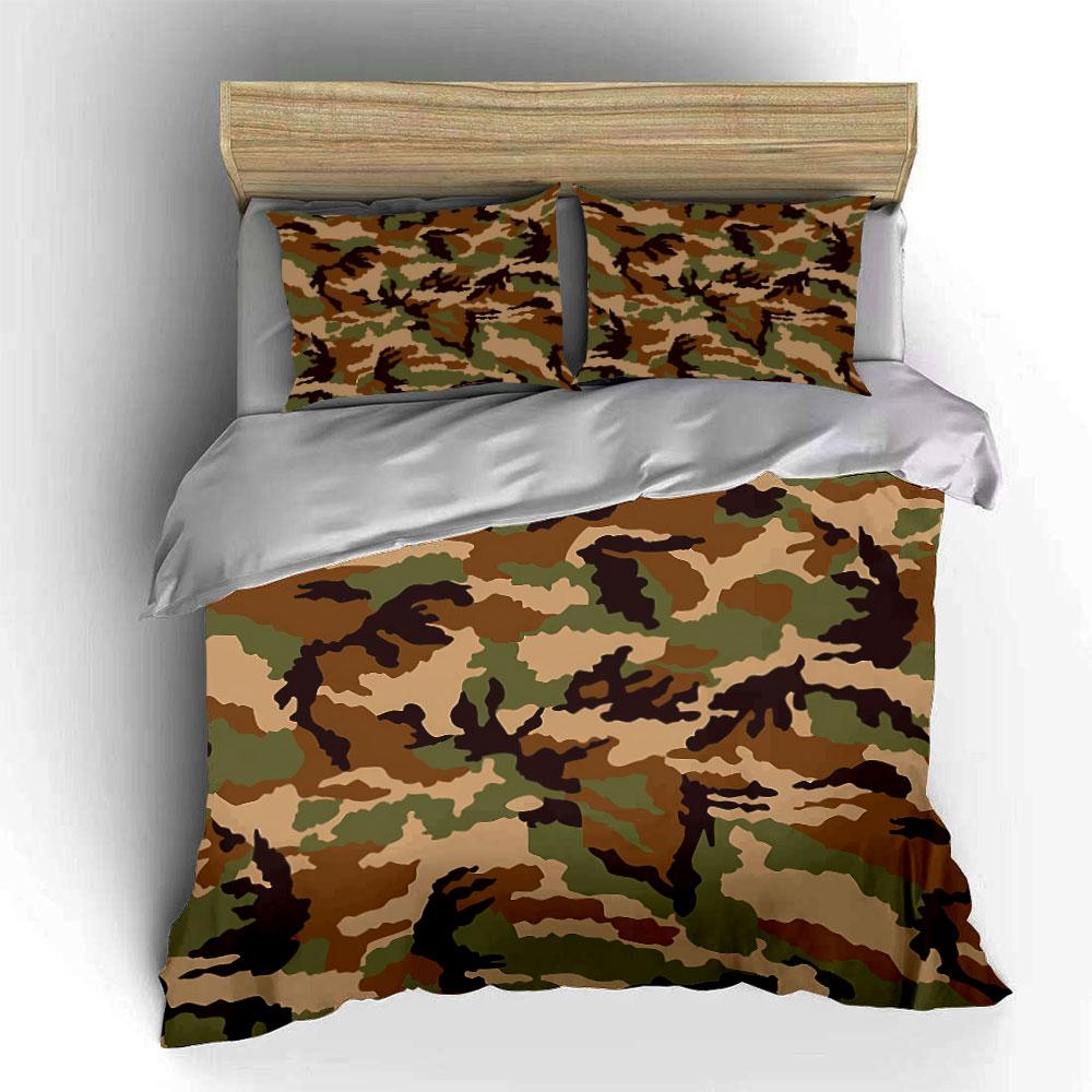 Camo Three-Piece Set For Outdoors Kid'S And Adults' Bedroom Decor, Exquisite Three-Piece Bedding Set Gift
