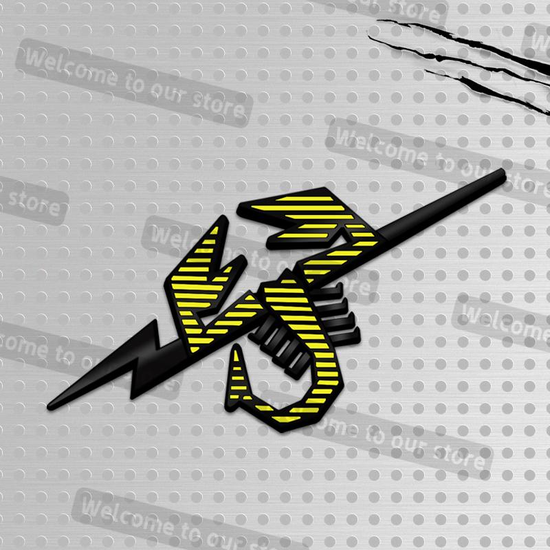 3D Metal Car Styling Scorpion Grille Emblem Decals Rear Trunk Body Badge For Abarth 500 Punto Bravo Tipo Panda Doblo 1100 124
