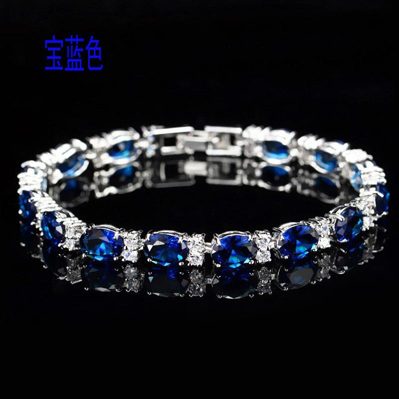Multi-Colored, Summer Accessories Simple Crystal Colored Zircon Bracelet Does Not Fade Women'S Jewelry Colored Treasure Bracelet