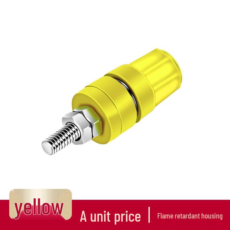 M4*36 Pure Copper 4mm Banana Socket 24A High Current Terminal Block with Grounding Post жёлтый