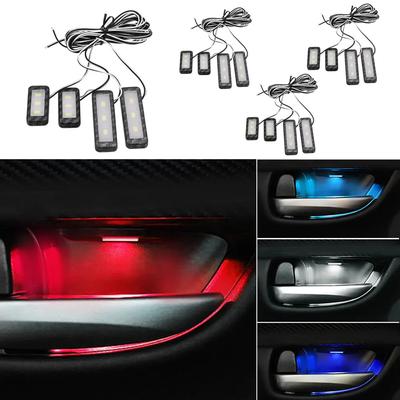 4Pcs Universal Car Armrest Interior Door Handle Lighting Car LED Car Inner Bowl Light Car Atmosphere Lamp Decorative Accessories