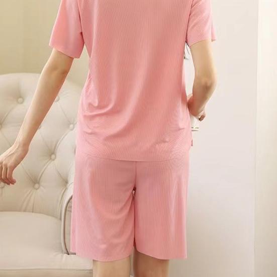 3 Teile/satz Frauen Sommer Pyjamas Set O Hals Kurzarm T-shirt Elastische Taille Shorts Breite Bein Falten Hosen Dame Loungewear Nachtwäsche Set Homewear Top