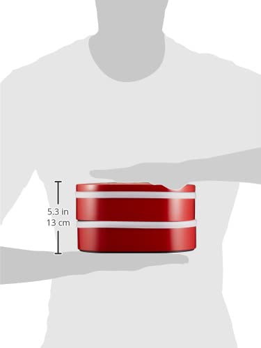 Mitani Yamanaka Lacquerware Yamanaka Lacquerware Bento Box Hana no Komichi 7.0 Kutsuwa Two-Tiered Appetizer Box (with Tupperware and Small Bowls) Verm