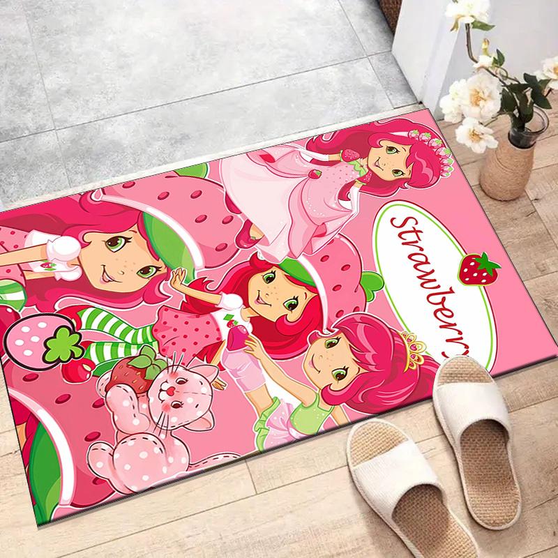 1pc Strawberry Princess4 Design Printed Area Rug Carpet for Bedroom Living Room Home Decor Rugs Mat Non Slip Mat Rug for Bedside