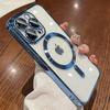 Custodia Trasparente Placcata Oro Per Per Iphone 17 Air 16 15 14 13 12 11 Pro Max Plus Cover Trasparente Magnetica Antiurto