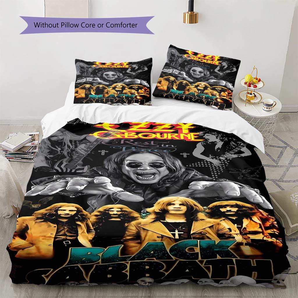Ozzy Osbourne Pattern Bedding Quilt Set Quilt Cover Pillowcase Home Decoration Gift (1 * duvet cover + 2 * pillowcase, without core)