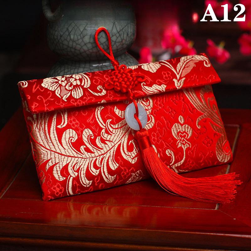 

Китайский узел красный конверт подарочный пакет год красные пакеты традиционный свадебный карман кисточки сумки для свадьбы весенний фестиваль