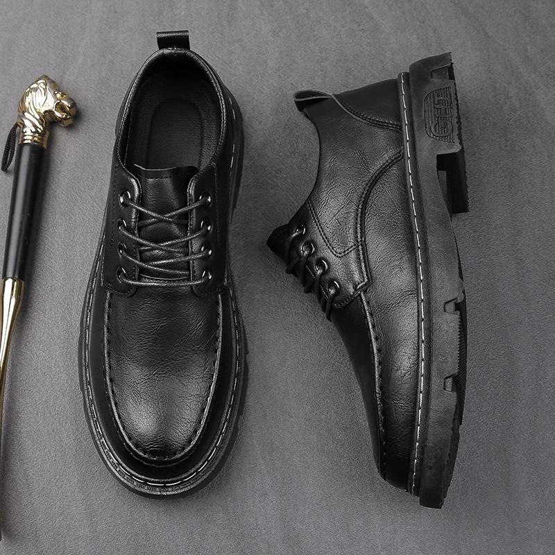 

Leather shoes summer British style business shoes board shoes casual new models 39 standard sports code чёрный