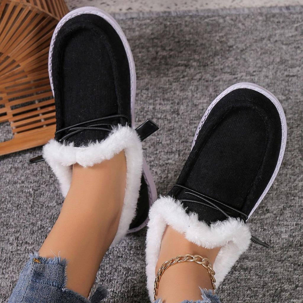2025 Winter New Thick-soled Snow Boots for Women, Piled and Thickened Fluffy Warm Large-size Sewn Cotton Shoes for Women