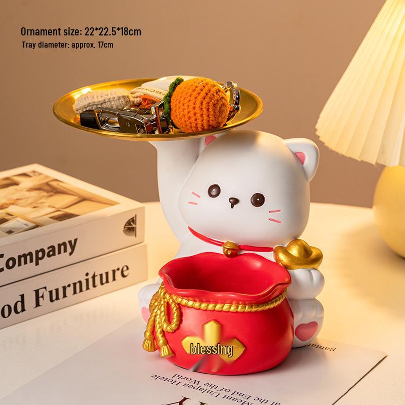 Chinese Lucky Cat Fortune Key Holder & Home Décor Gift