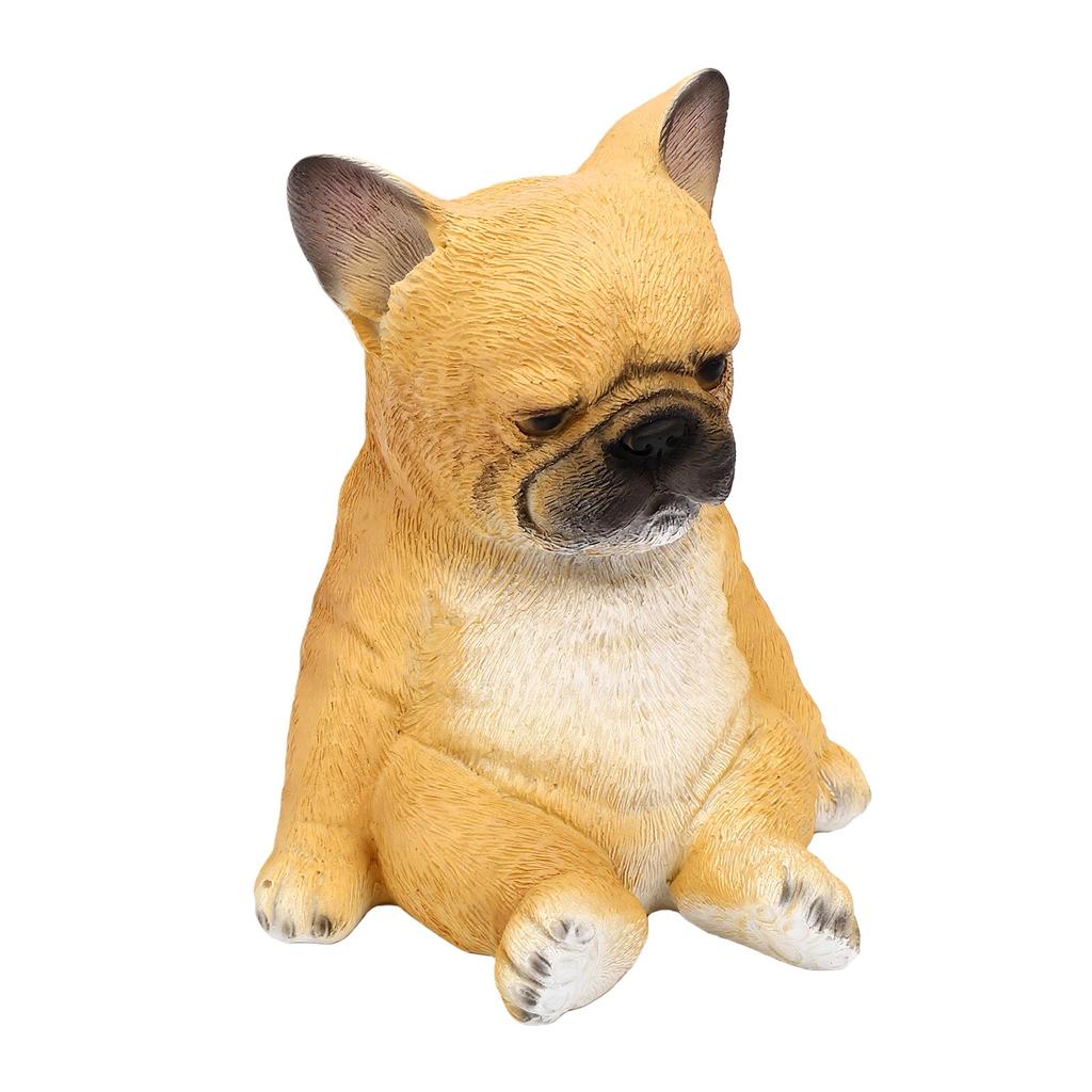 Sitting Dog Statue Resin Pet Ornament Sad Face French Bulldog Figurine for Home Desktop Decoration