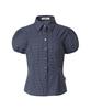 Mileko Mini Check Shirring Shirt Navy