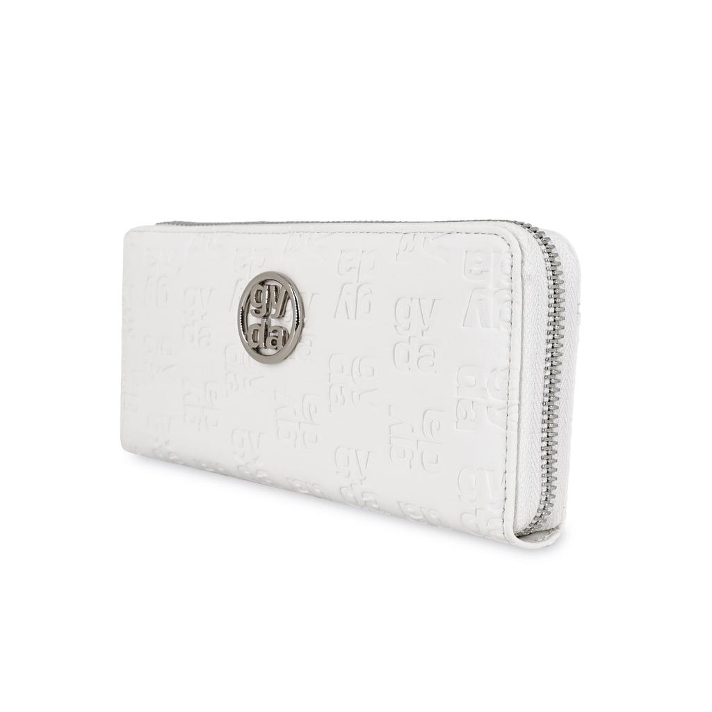 Jada Round Zip Long Wallet Circle Metal White FREE GY-W301 GY-W301