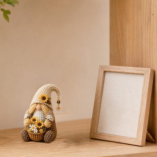 Kit de Manualidades de Cuentas de Gnomo, Kit DIY de Gnomo de Cuentas Diminutas, Lindo Kit de Arte de Gnomo con Cuentas para Adultos Adolescentes Decoración Única para el Hogar Regalo Hecho a Mano