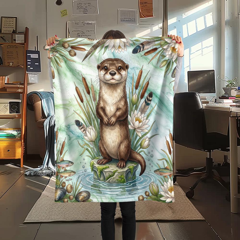 

Flower border Panda Penguin Print Flannel Blanket High quality Comfortable for All Seasons Home Decor Warmth and Comfort Perfect for Christmas Gifts 80cm x 120cm