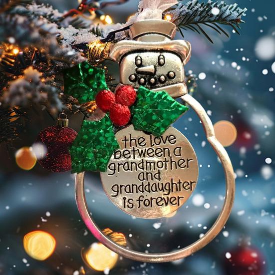 Christmas Tree Alloy Hanging Decoration Girl Love Heart Snowman Reindeer Shape Hanging Ornament Friends Family Neighbors Holiday Gift