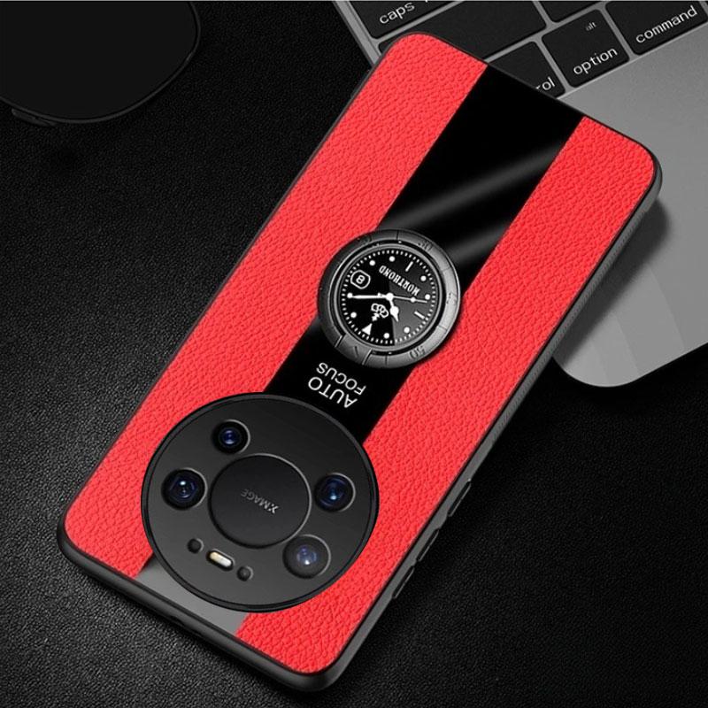 Case For Huawei Mate 80 80Pro Max PU Leather Matte Magnetic Ring Holder Shockproof Cover For Mate 80 Pro Max Soft Frame Shell