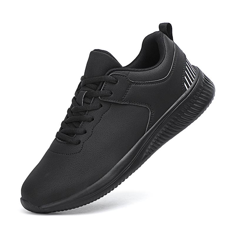 Autumn Lightweight Leather Men's Shoes Soft Sole Cushioning Travel Casual Shoes Running Fitness Sports Shoes Foreign Trade 2025