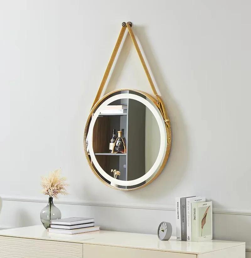 Nordic Wall Hanging Decorative Mirrors Office Creative Living Room Restaurant Round Vanity Mirror Hallway Porch Bathroom Mirror
