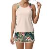 Tankini Swimsuit for Women Plus Size Two Piece Bathing Suit Breathable Athletic Swimwear Tank Top and Shorts Set