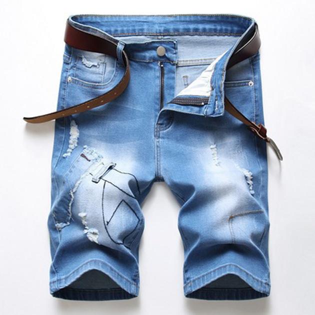 Pantalones de mezclilla para hombre estirar parche personalidad pantalones  cortos transpirables para hombre calle más talla 28-42 comprar a buen  precio — entrega gratuita, reseñas reales con fotos — Joom