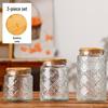 Retro Carved Storage Jar with Acacia Wood Lid for Grains, Dried Fruits, and Snacks