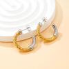 European-Style Gold-Plated Twist Hoop Earrings for Women: 2025 Titanium Steel, Simple & Versatile High-End Design