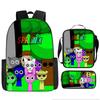 Rhythm Box Three-Piece Children'S Picnic Bag Cartoon Animation Pencil Bag Large Capacity Wear-Resistant Anti-Splash Schoolbag