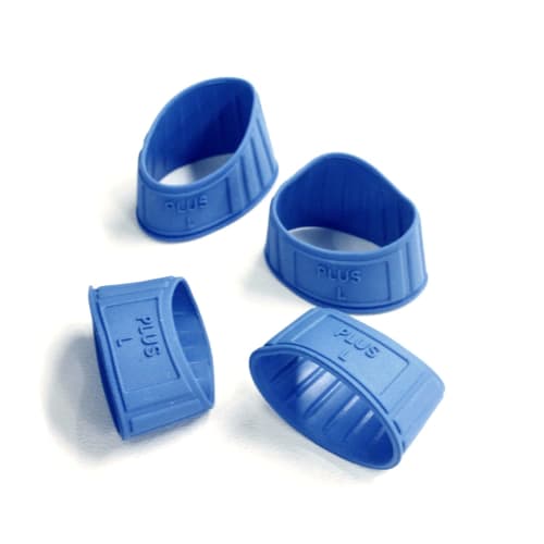 PLUS Plus Finger Cot Meklicco Rubber Ring Type Blue L Size Value Pack of 20 44-773