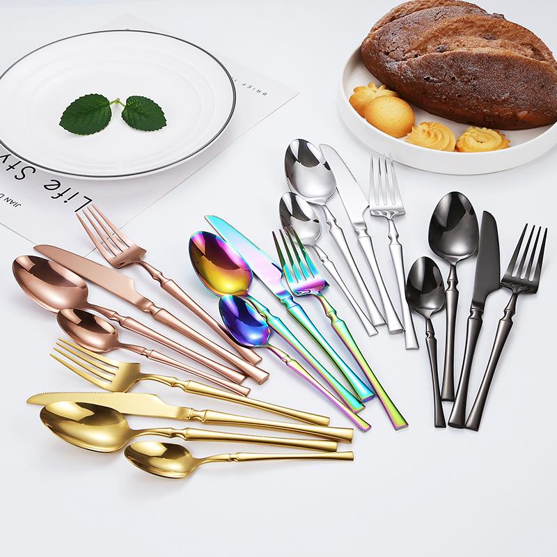 30/40/60pcs Flatware Set Stainless Steel Dinnerware Tableware Knife Fork Coffee Spoon Kitchen Dinner Cutlery Dishwasher Safe
