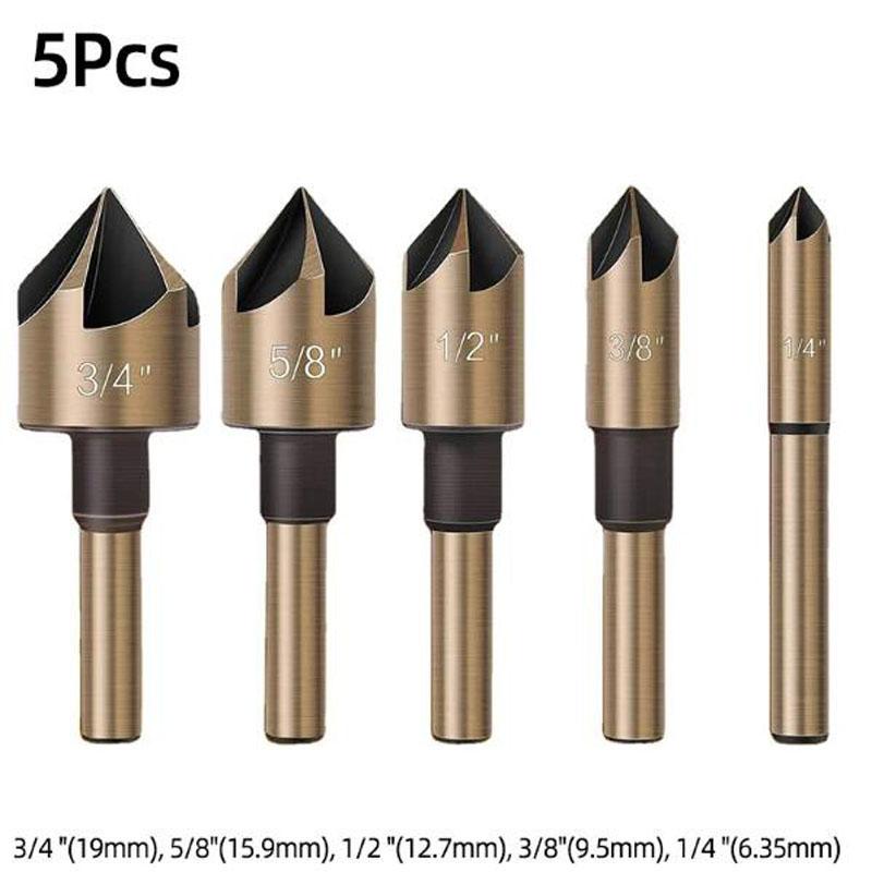 

HSS, 82 градуси, 5-канальне свердло з фаскою, фреза для конічних отворів, фреза для зняття задирок, інструмент для зняття фаски, деревообробний інструмент A