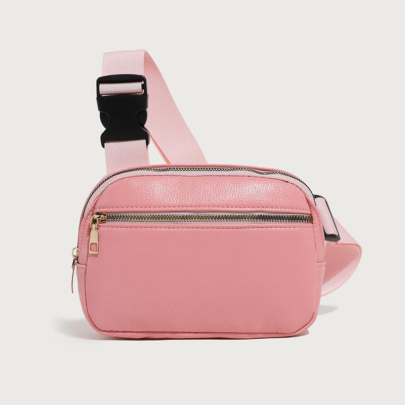 New adjustable belt trendy cool handsome fanny pack solid color versatile women's backpack diagonal span fanny pack