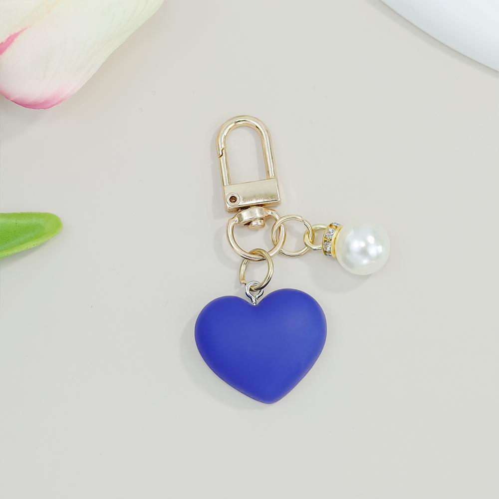 Bunte herzförmige Schlüsselanhänger mit Perlenstift-Behälter-Anhänger Schlüsselring Damen Geldbörsen-Taschen-Ornamente Auto-Schlüsselhalter-Zubehör