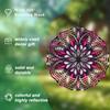 Elegant 2D Metal Wind Spinner - Vibrant Pink & Black Floral Design, Ideal for Garden & Outdoor Decor, Battery-Free Operation, Perfect Giftor
