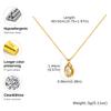 Oval White Zircon Pendant Necklace Earrings for Women,Gold Color Stainless Steel Necklaces,Exquisite Jewelry Gifts
