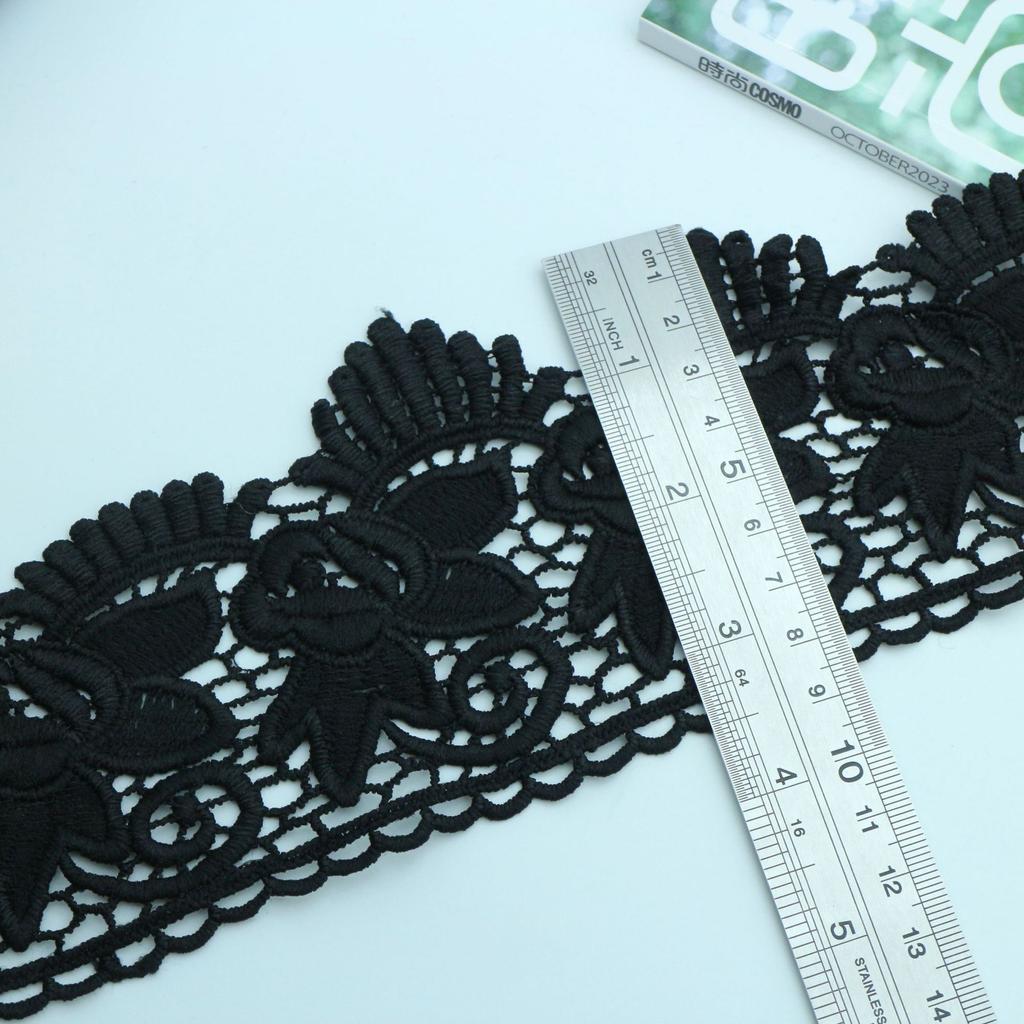 Water Soluble Lace Milk Silk Lace, Black Embroidered Lace, Foreign Trade Women'S Skirt Accessories