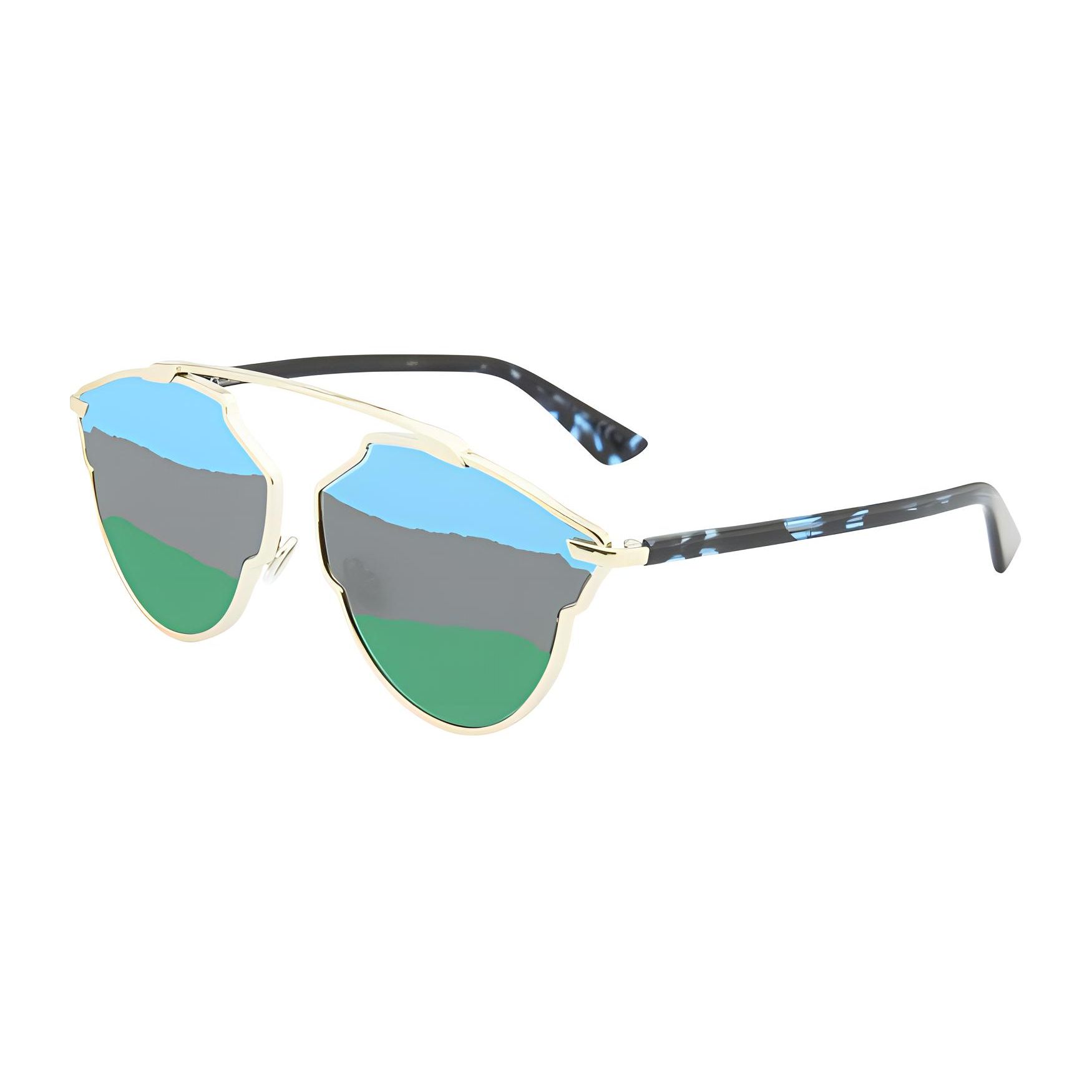 Dior Pilot Style Sunglasses With Alloy Arm Mark Women sunglasses Gold DIORSOREALA-21SS Orange Gold/Black Gray/Peach Pink