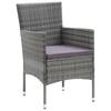 vidaXL 5-tlg. Garten-Essgruppe mit Kissen Poly Rattan Grau