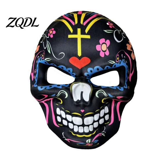 Comfortable Carnival Face Cushion Day of The Dead Skull Masque, Halloween Sugar Full Party Masque Masquerade Accessory for Cosplay, Mexican