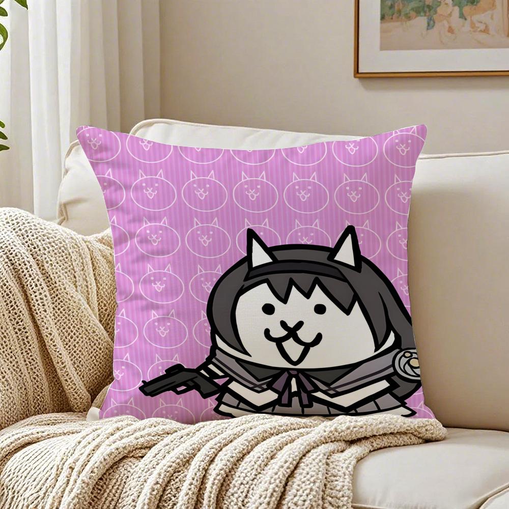 Tower Defense Japanisches Spiel BBattle Cats Kissenbezug Kissenhülle Milbenschutz Wohnzimmer Sofa Dekor Kissen Zimmer