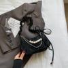 High-Value Pleated Underarm Bag Women'S Summer Shoulder Messenger Bag Fashion Pearl Chain Baguette Bag