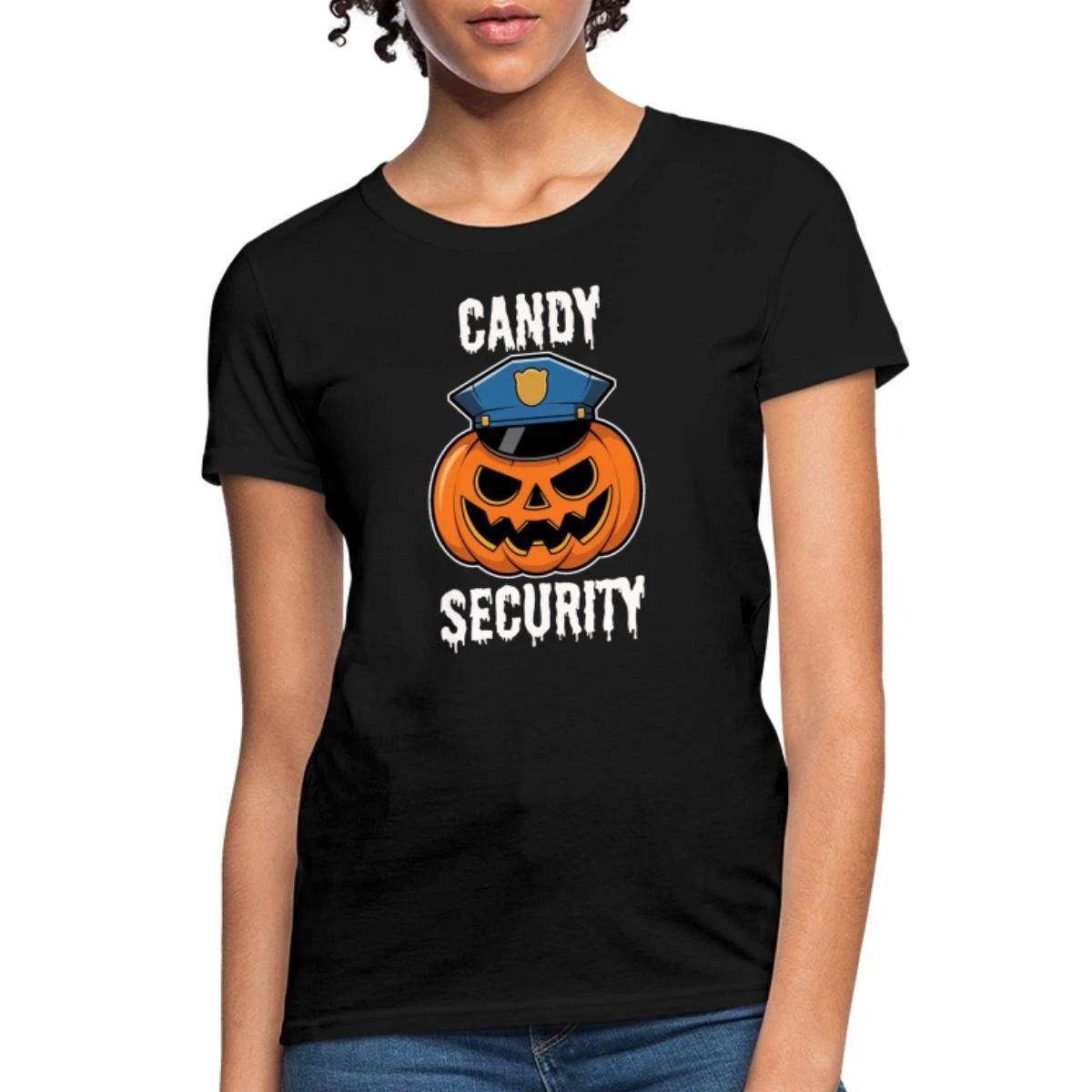 Candy Security Halloween Scary Pumpkin Women s T-Shirt S