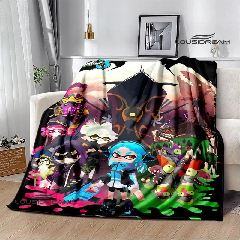 3D Cartoon game Splatoon printed blankets Picnic blanket Warm Flannel blankets Home bed linings blankets for beds Birthday Gift