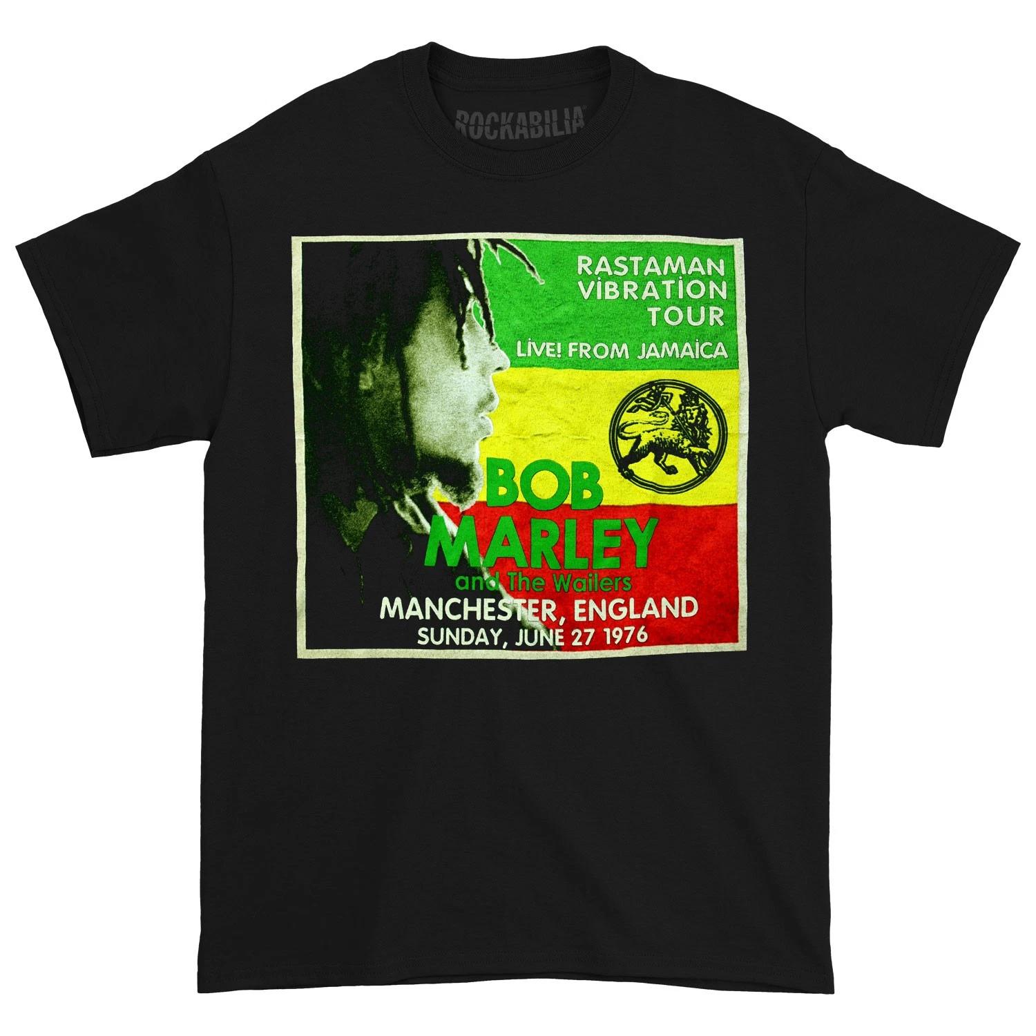 Men s Bob Marley Manchester  76 Tee T-shirt Small Black XXXL