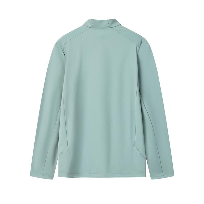 Fila White Fashionable Simple Versatile Comfortable Stretch Half-Zip Long Sleeve T-Shirt Men Tops Sea-King-Green F11M613203FGN