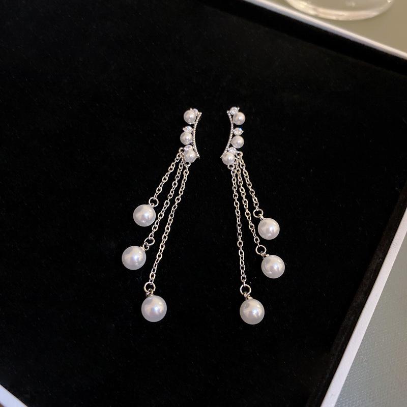 New Fashion Long Drop Earrings for Women Flower Star Moon Heart Butterfly Wings Crystal Pearl Round Geometry Tassel Ear Zircon